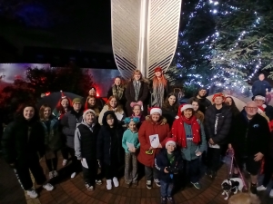 Crowds at Christmas tree lights switch on